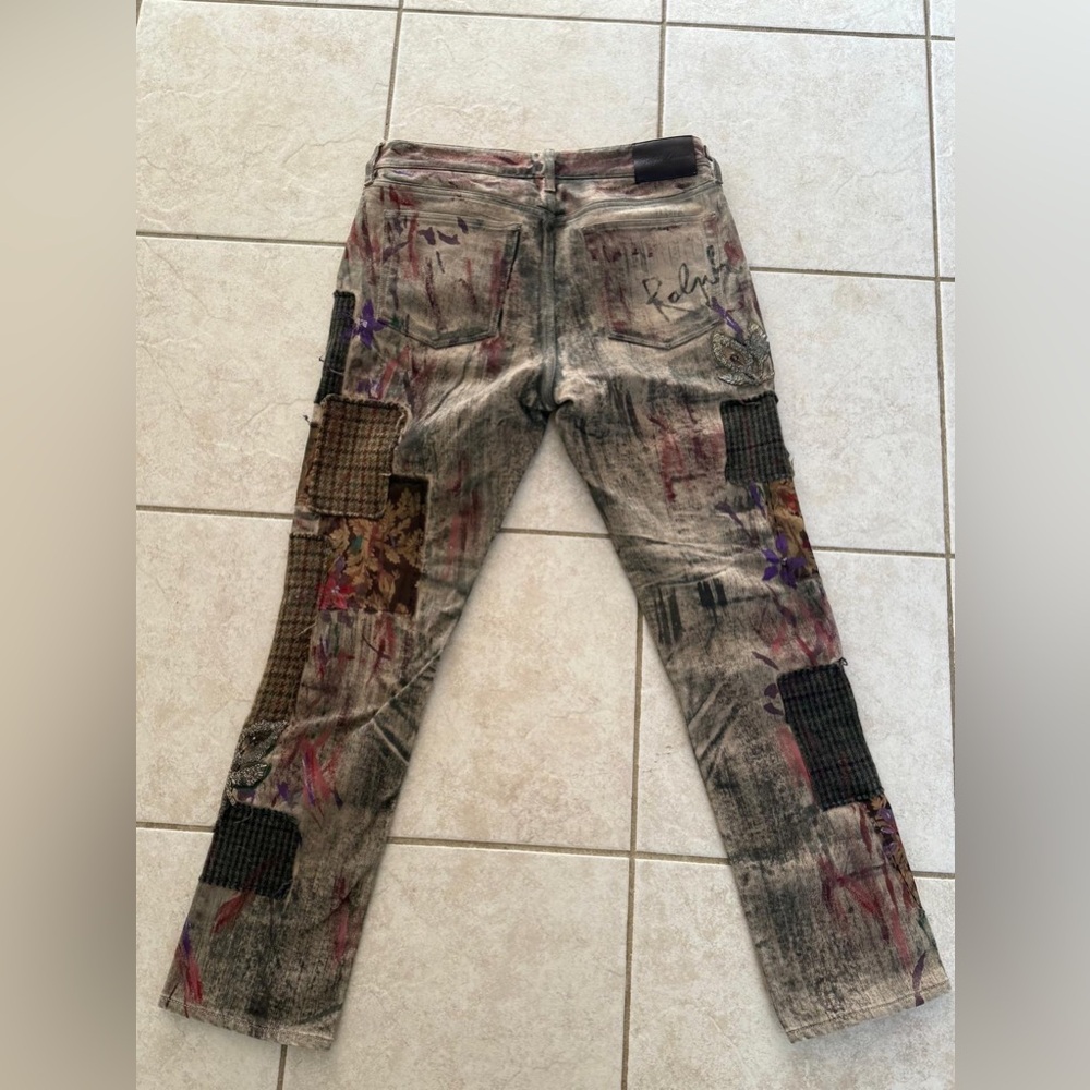 Ralph Lauren PURPLE LABEL Limited Edition Patchwork Jeans - Picture 2 of 8